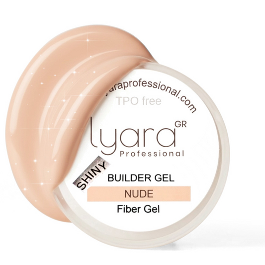 Nude Shiny – Gel de construction avec Fibre en Verre Nude Rosé avec Finition Brillante